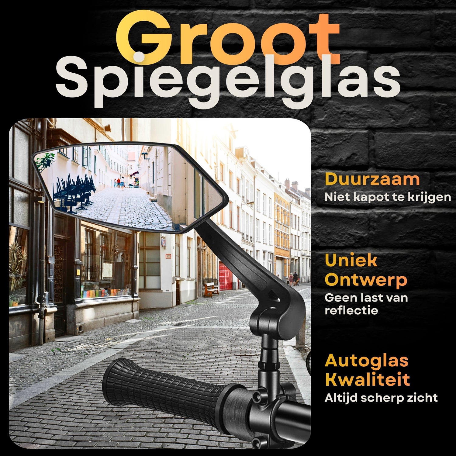Scooterspiegels - Fietsspiegels - Links & Rechts - 360° Draaibaar - 20-24mm Diameter Stuurstang - 405 g