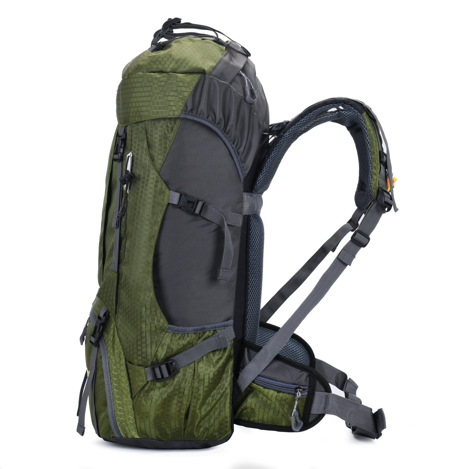 60L Trekking Rugzak Legergroen