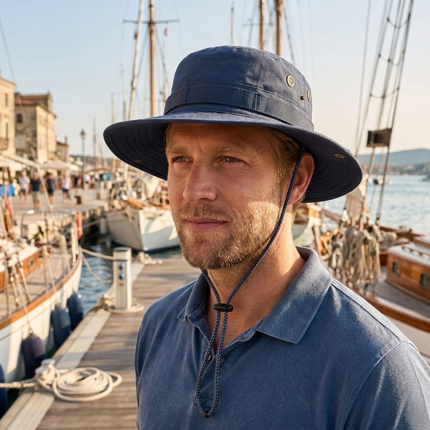 Bucket Hat Heren Marineblauw