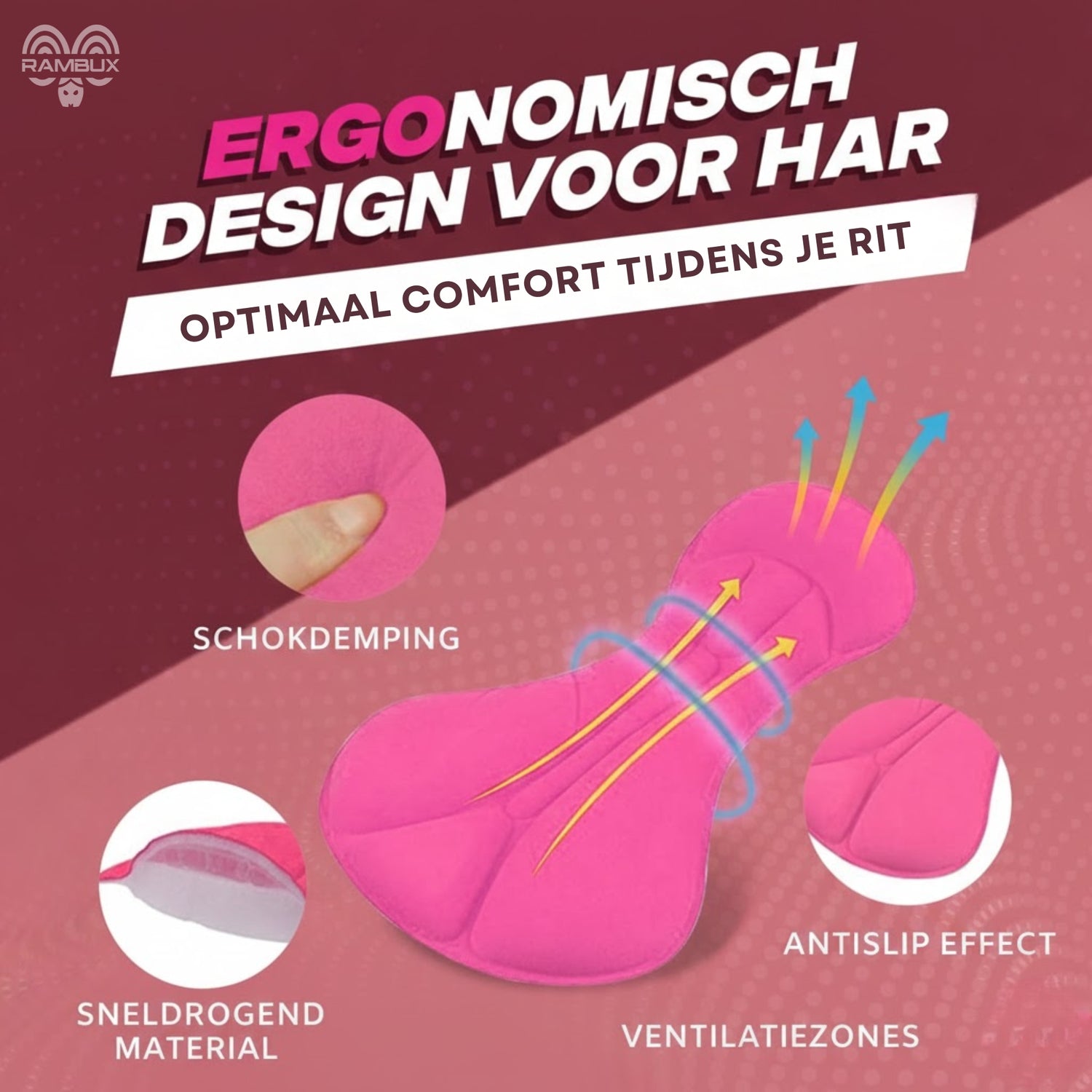 Fietsonderbroek Met Zeem - Dames - Roze