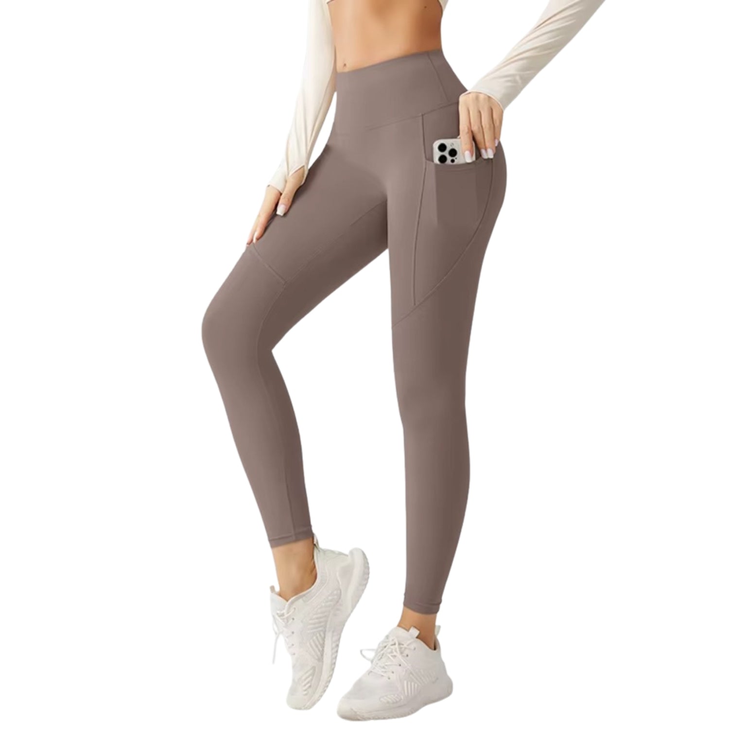 Sportlegging Dames Bruin High Waist
