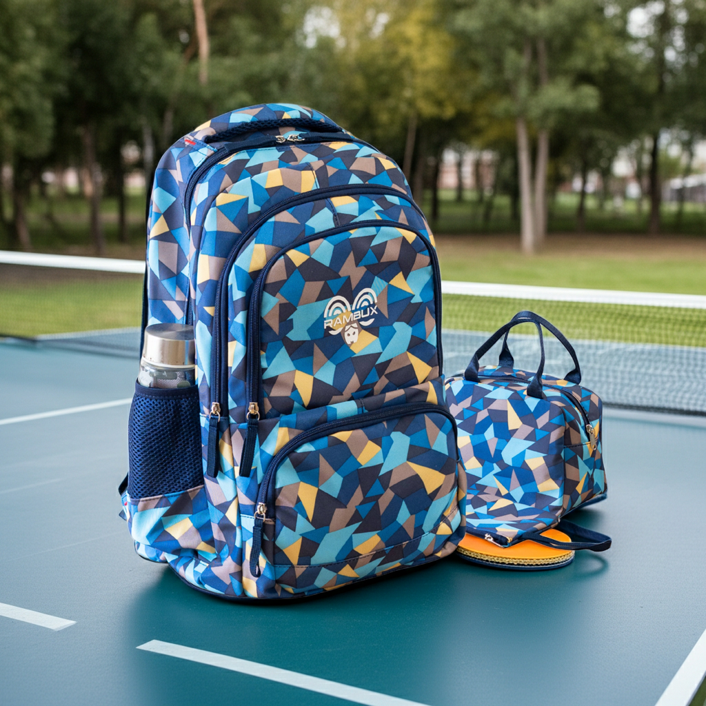 Schooltas Set Blauw Abstract 3-delig