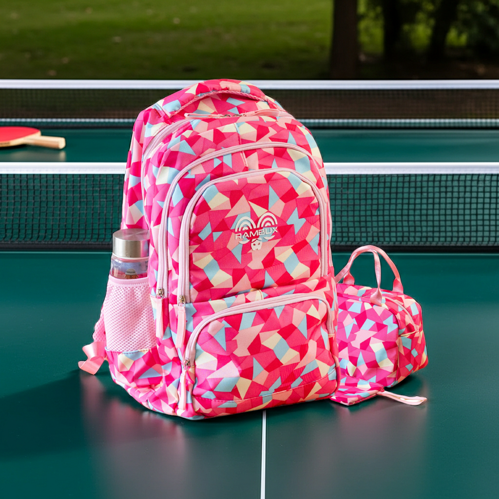 Schooltas Set Rozerood Abstract 3-delig