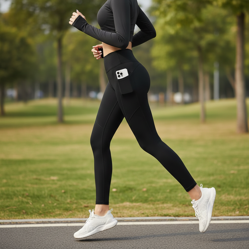 Sportlegging Dames Zwart High Waist