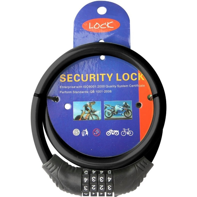 RAMBUX® Fietsslot - Kabelslot - Cijferslot - Zwart - Compact Ringslot voor Fiets - 4 Cijferige Pincode