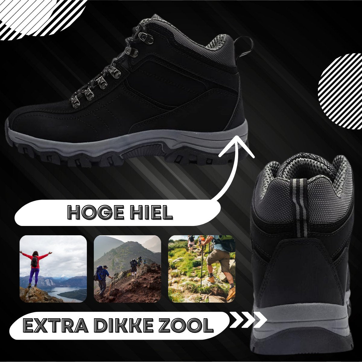 Wandelschoenen Heren - Hoog - Zwart RAMBUX