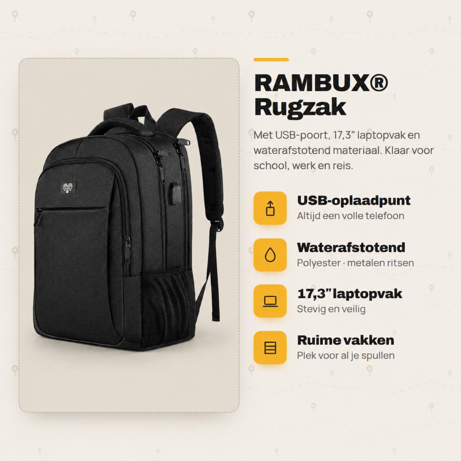 36L Daypack Laptoptas 17,3 inch