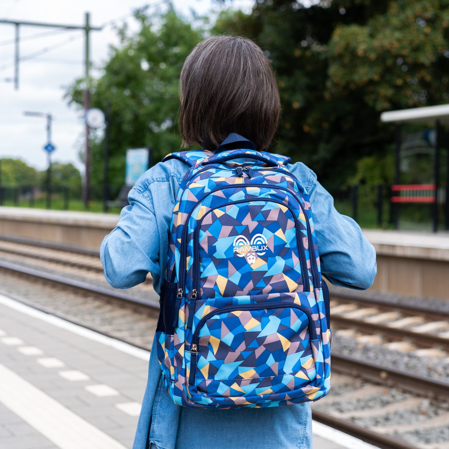 Schooltas Abstract Blauw