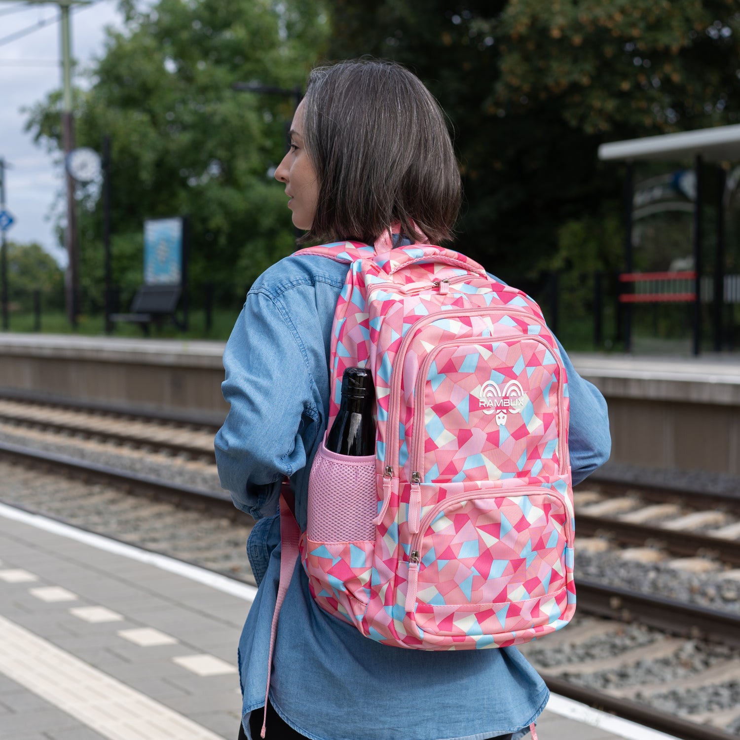 Schooltas Abstract Roze
